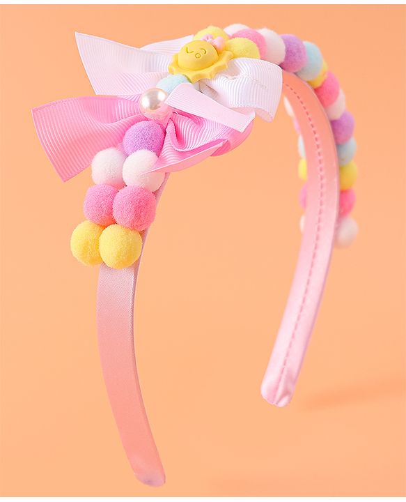 Babyhug Free Size Hair Bands With Bow Applique - Multicolor