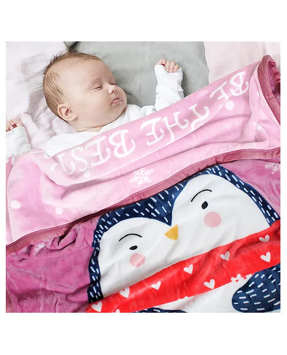 MOM CARE Fleece Winter Blanket For Newborn Baby Extra Soft Warm Fluffy Cozy  Double Layered Pink