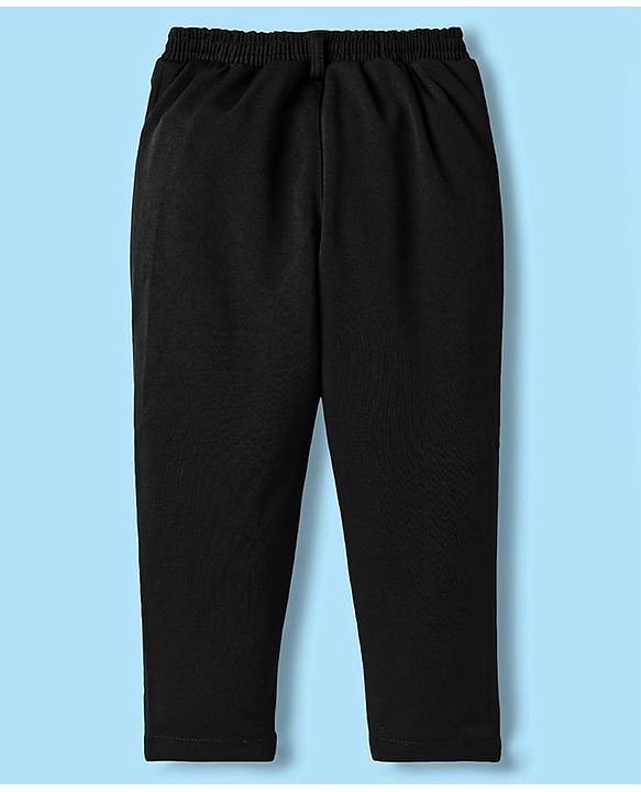 Babyhug Woven Full Sleeves Solid 3 Piece Party Suit With Bow - Black & White