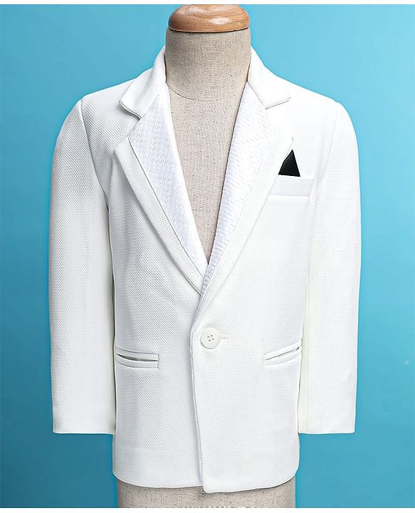 Babyhug Woven Full Sleeves Solid 3 Piece Party Suit With Bow - Black & White
