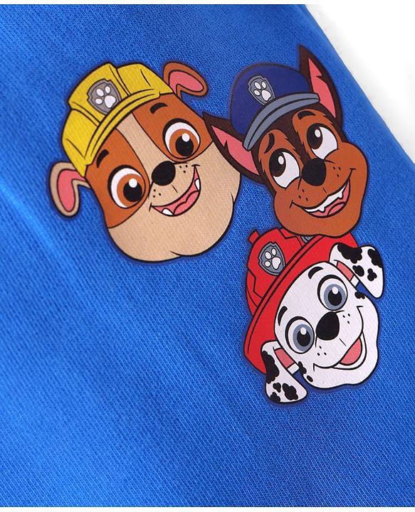 Babyhug Cotton Knit Full Length Lounge Pant with Paw Patrol Print - Blue