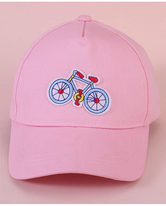Babyhug Baseball Cap with Cycle Print Pink - Diameter 14cm