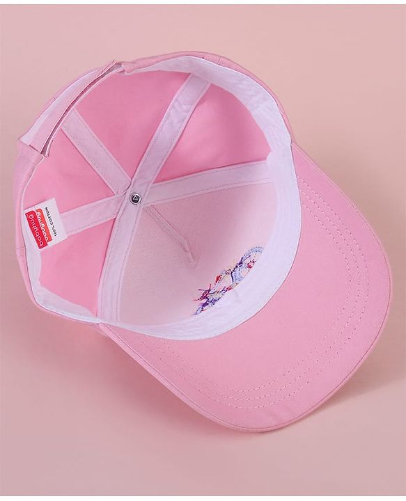Babyhug Baseball Cap with Cycle Print Pink - Diameter 14cm