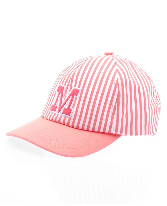 Babyhug Baseball Cap with Stripes White & Pink - Diameter 14cm