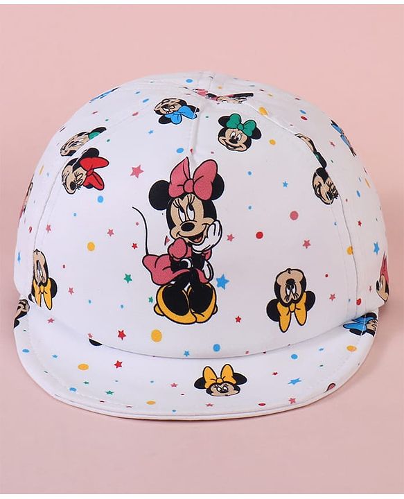 Babyhug Baseball Cap with Minnie Mouse White - Diameter 16cm