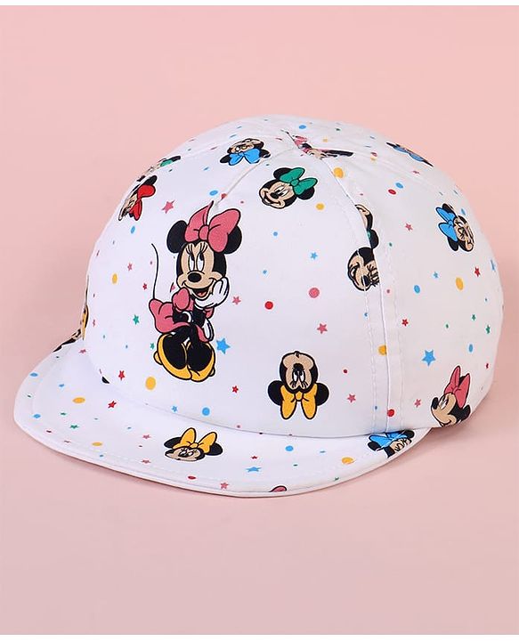 Babyhug Baseball Cap with Minnie Mouse White - Diameter 16cm