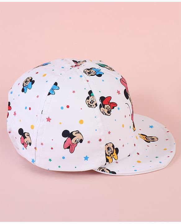Babyhug Baseball Cap with Minnie Mouse White - Diameter 16cm