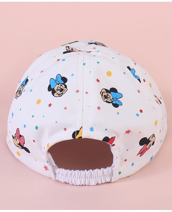 Babyhug Baseball Cap with Minnie Mouse White - Diameter 16cm