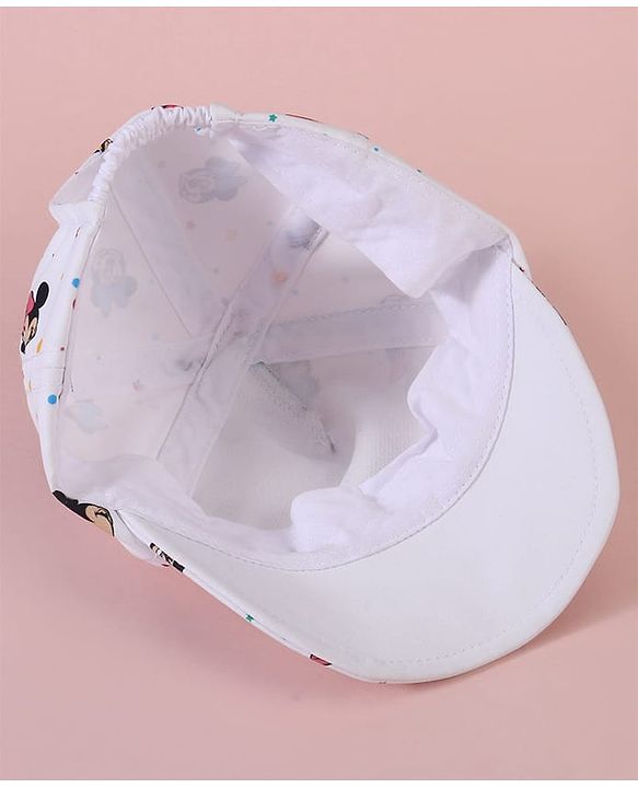 Babyhug Baseball Cap with Minnie Mouse White - Diameter 16cm