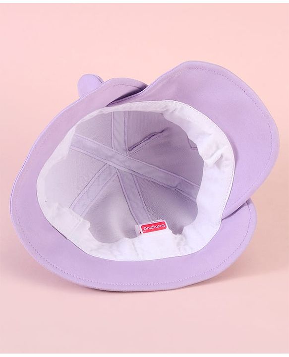Babyhug  Baseball Cap with Ear Applique & Number Embroidery Purple - Diameter 16 cm