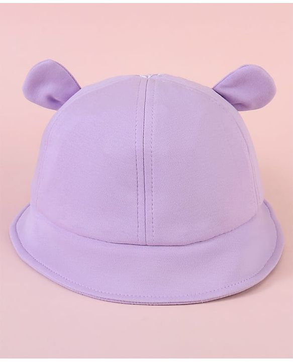 Babyhug  Baseball Cap with Ear Applique & Number Embroidery Purple - Diameter 16 cm