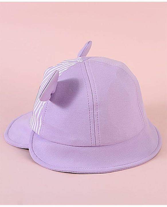 Babyhug  Baseball Cap with Ear Applique & Number Embroidery Purple - Diameter 16 cm