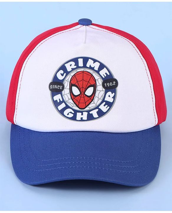 Pine Kids Cotton Blend Baseball Caps with Spider Man Print Red - Diameter 27.5 cm