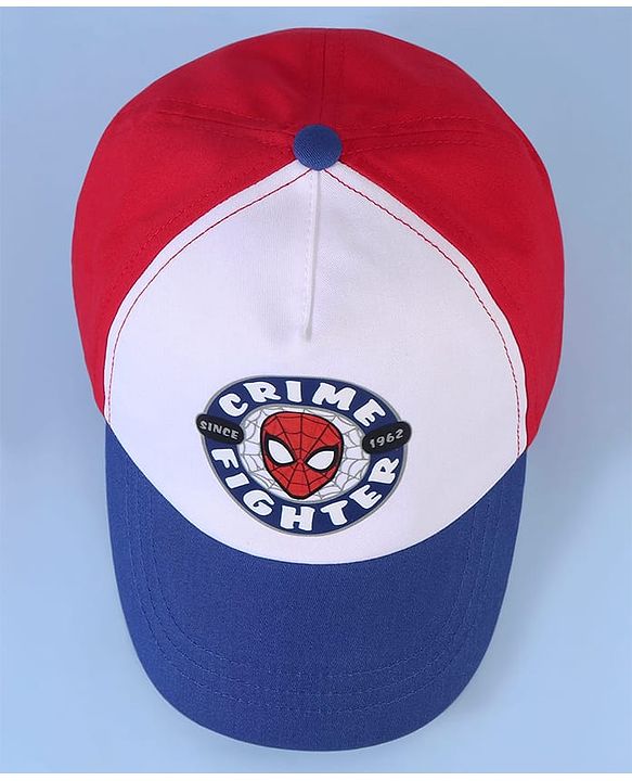 Pine Kids Cotton Blend Baseball Caps with Spider Man Print Red - Diameter 27.5 cm