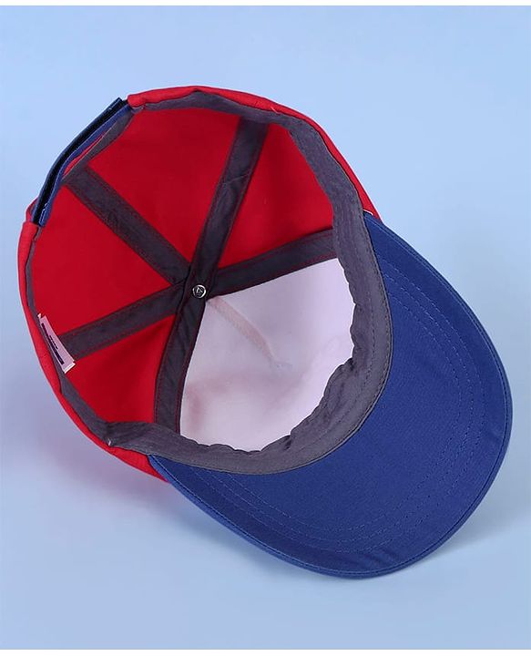 Pine Kids Cotton Blend Baseball Caps with Spider Man Print Red - Diameter 27.5 cm