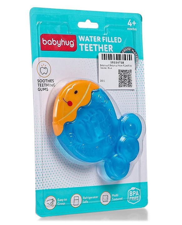 Babyhug Water-Filled Fish Shaped Teether - Blue | Safe, Soothing, and BPA-Free Teething Toy for Infants | Child-Safe Material | Promotes Oral Comfort & Sensory Development | Non-Toxic | BIS Certified