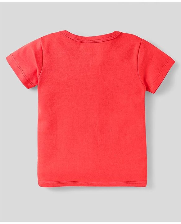 Babyhug 100% Cotton Interlock Knit Front Open Half Sleeves jhablas With Striped & Animal Print Pack Of 3 - Red Yellow & White