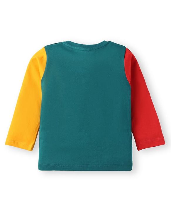 Babyhug Cotton Knit Full Sleeves T-Shirts with Stripes & Patch Detailing Pack of 3 - Multicolor