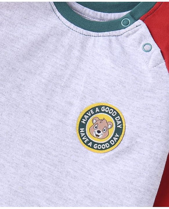 Babyhug Cotton Knit Full Sleeves T-Shirts with Stripes & Patch Detailing Pack of 3 - Multicolor