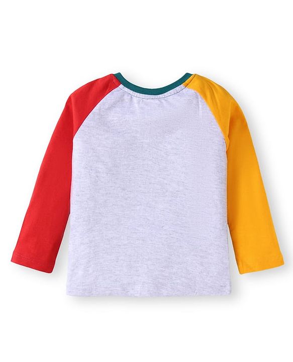 Babyhug Cotton Knit Full Sleeves T-Shirts with Stripes & Patch Detailing Pack of 3 - Multicolor
