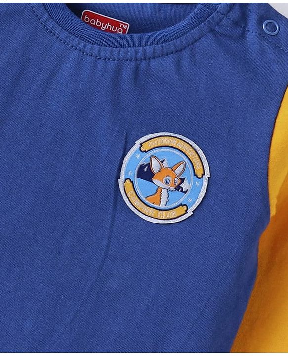 Babyhug Cotton Knit Full Sleeves T-Shirts with Stripes & Patch Detailing Pack of 3 - Multicolor