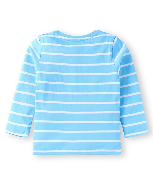 Babyhug Cotton Knit Full Sleeves T-Shirts with Stripes & Patch Detailing Pack of 3 - Multicolor