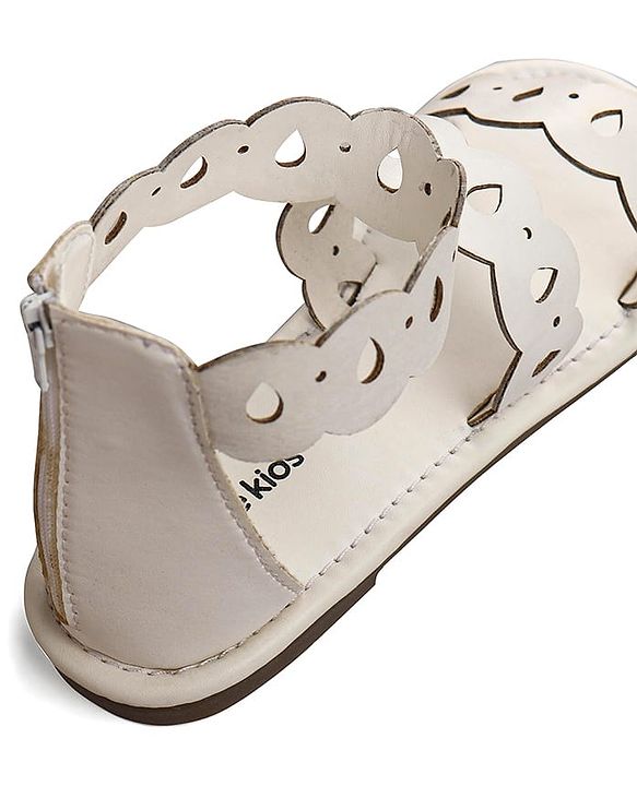 Pine Kids Zip Closure Sandals - White