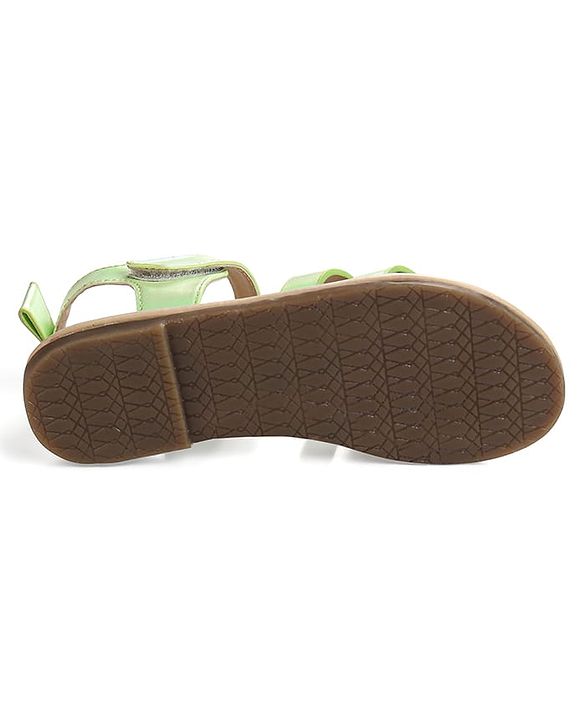 Pine Kids Velcro Closure Sandals With Bow Applique - Green
