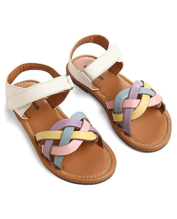 Pine Kids Velcro Closure Sandals - White