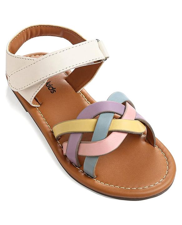 Pine Kids Velcro Closure Sandals - White