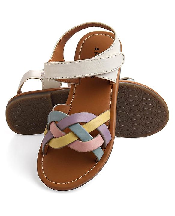 Pine Kids Velcro Closure Sandals - White
