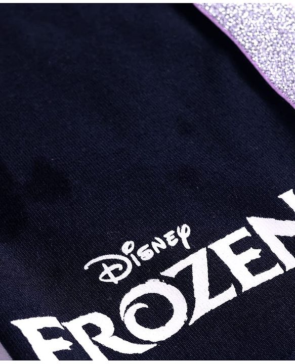 Babyhug Disney Single Jersey Knit Half Sleeves T-Shirt And Lounge Pants Set With Disney Princess Graphics - Lavender