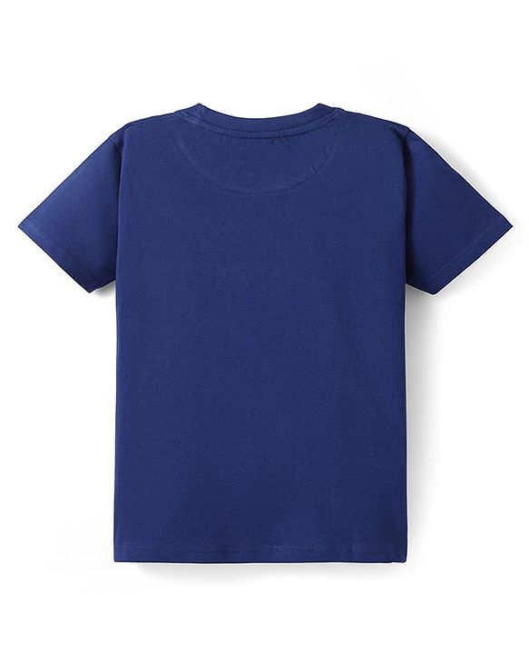 Pine Kids Cotton Knit Half Sleeves T-Shirt With The Game Changer Text Print - Navy Blue