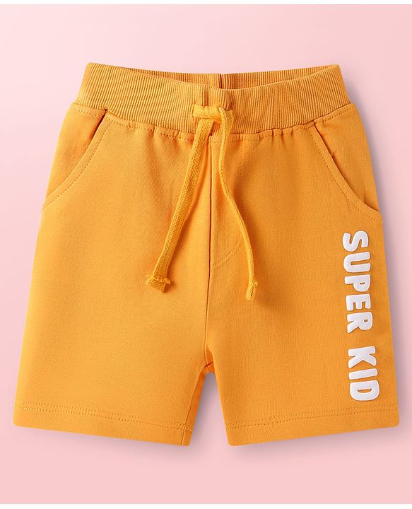 Babyhug Single Jersey Knit Half Sleeves T-Shirt & Shorts Set with JCB  Print -White & Yellow