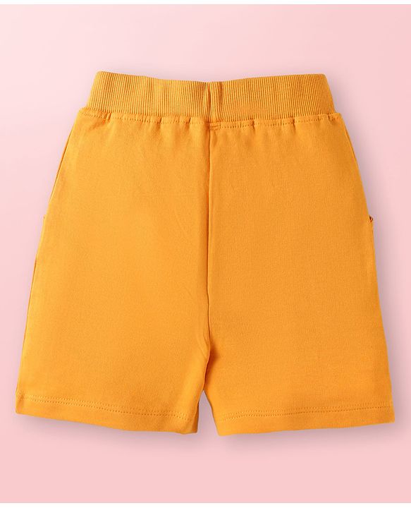 Babyhug Single Jersey Knit Half Sleeves T-Shirt & Shorts Set with JCB  Print -White & Yellow