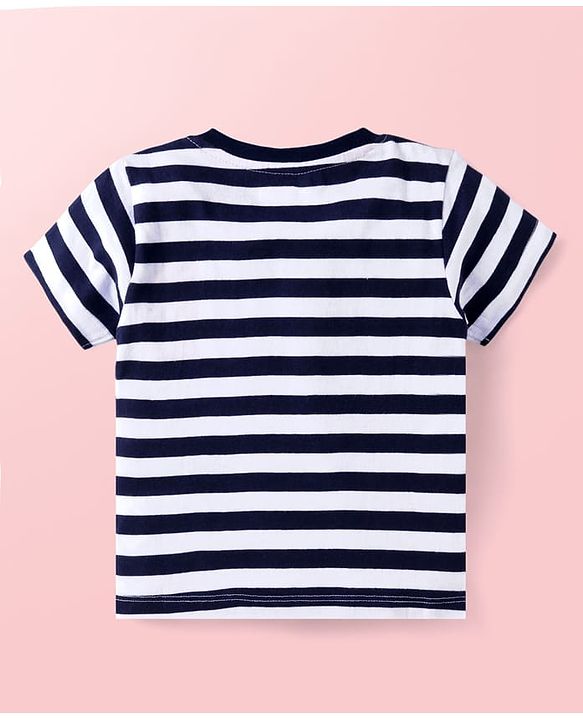 Babyhug Single Jersey Knit Half Sleeves T-Shirt & Shorts Bear Print - Yellow & Navy