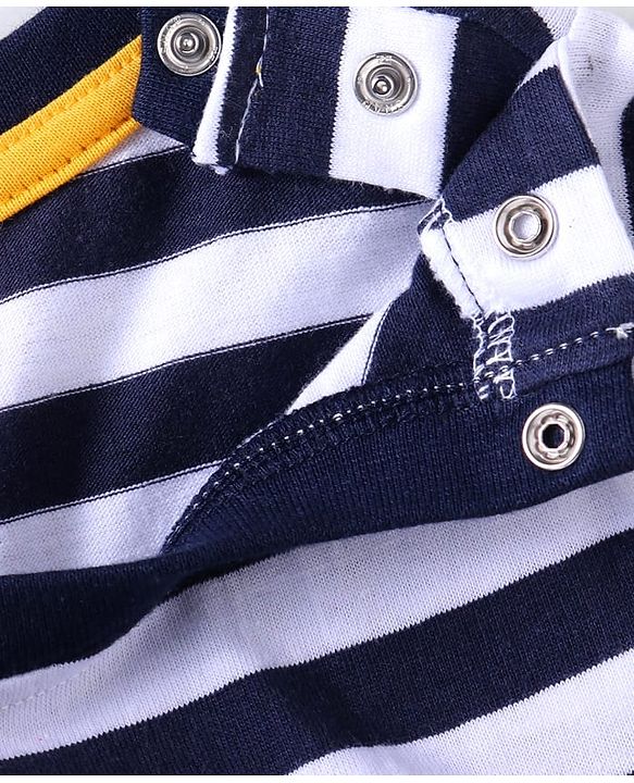 Babyhug Single Jersey Knit Half Sleeves T-Shirt & Shorts Bear Print - Yellow & Navy