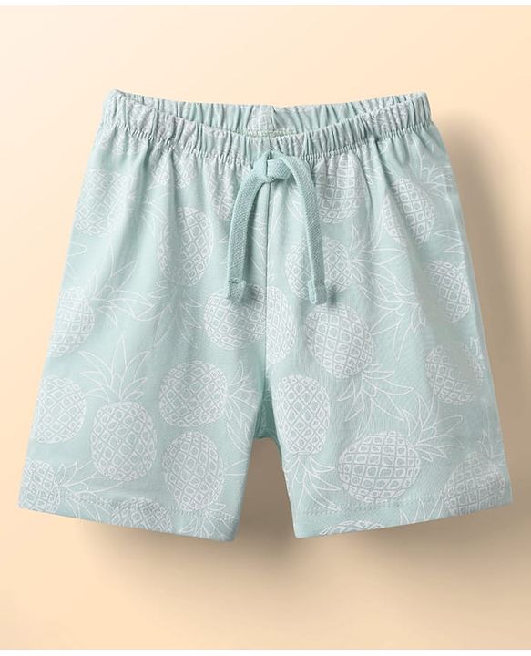 Babyhug Cotton Knit Striped & Pineapple Printed Shorts Pack of 3 - Multicolor