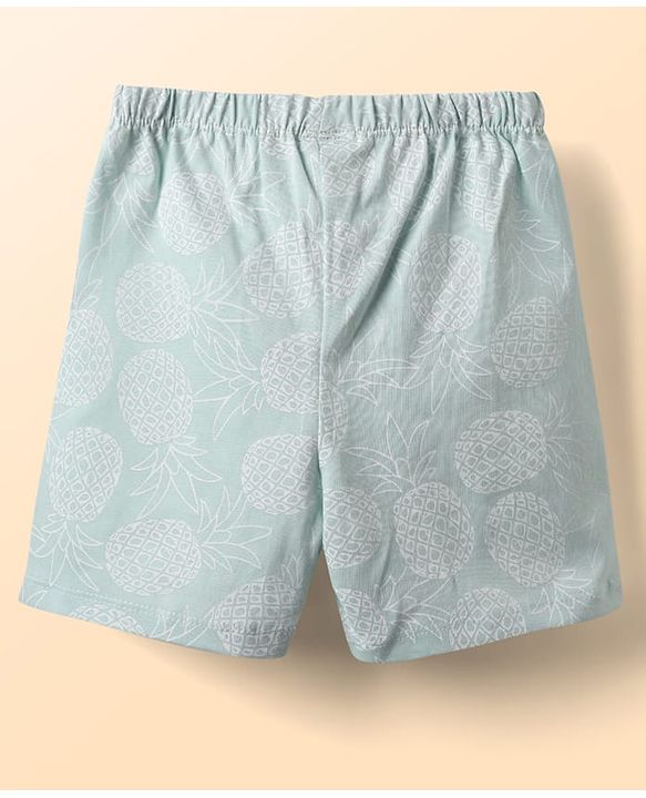 Babyhug Cotton Knit Striped & Pineapple Printed Shorts Pack of 3 - Multicolor