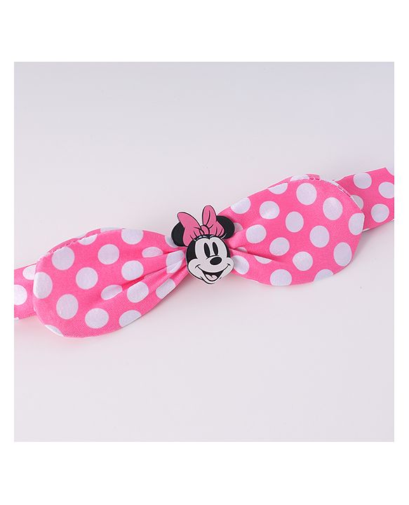 Babyhug Disney Headband With Minnie Mouse Bow Applique Free Size - Pink