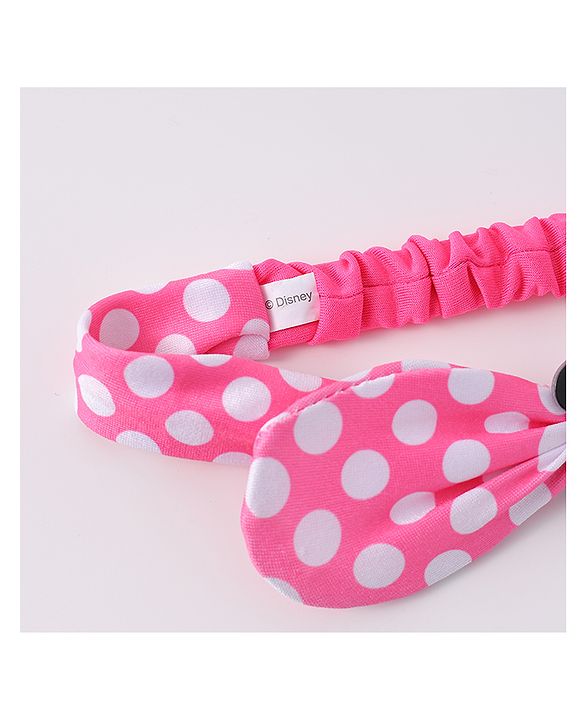 Babyhug Disney Headband With Minnie Mouse Bow Applique Free Size - Pink