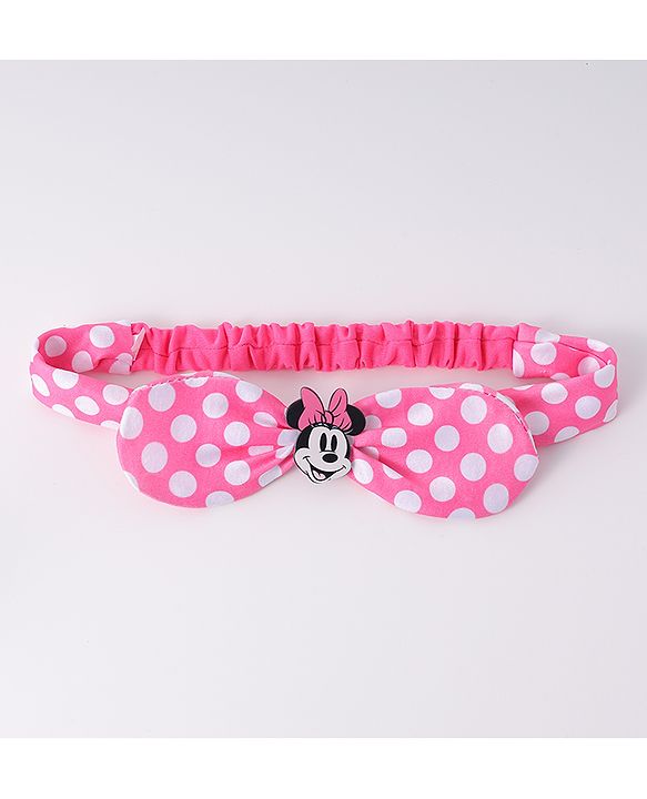 Babyhug Disney Headband With Minnie Mouse Bow Applique Free Size - Pink
