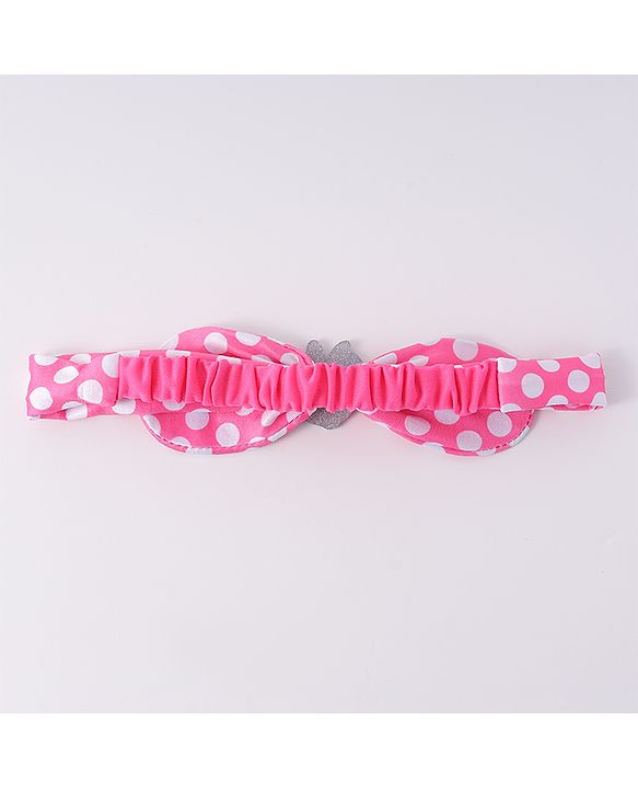 Babyhug Disney Headband With Minnie Mouse Bow Applique Free Size - Pink