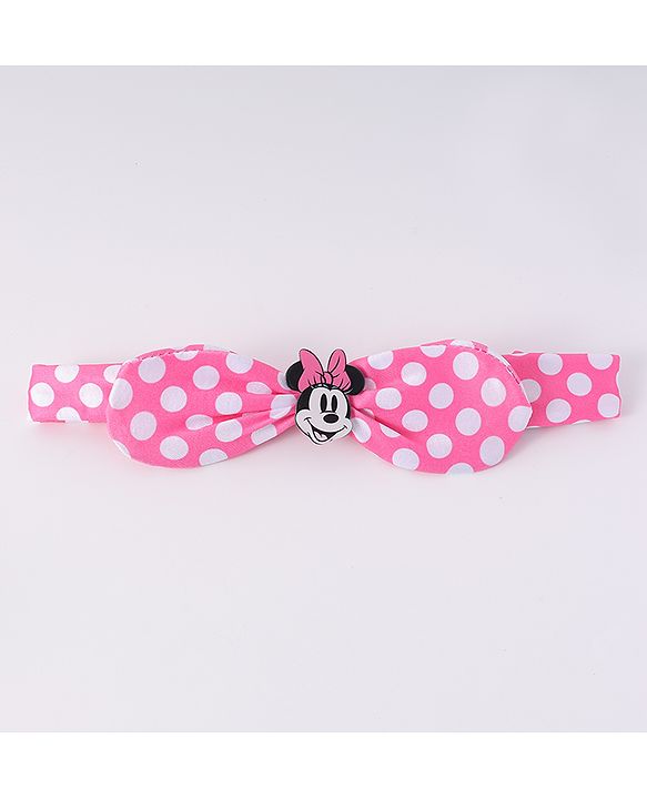 Babyhug Disney Headband With Minnie Mouse Bow Applique Free Size - Pink