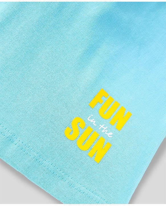 Babyhug Cotton Knit Shorts With Striped & Beach Theme Print Pack Of 3 - Light Blue Orange & Yellow
