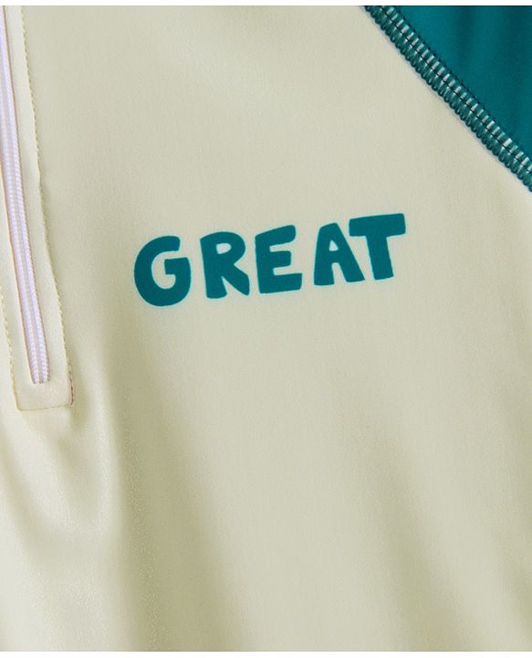 Pine Active Full Raglan Sleeves Two Piece Swimsuit With Logo Print - Teal Blue