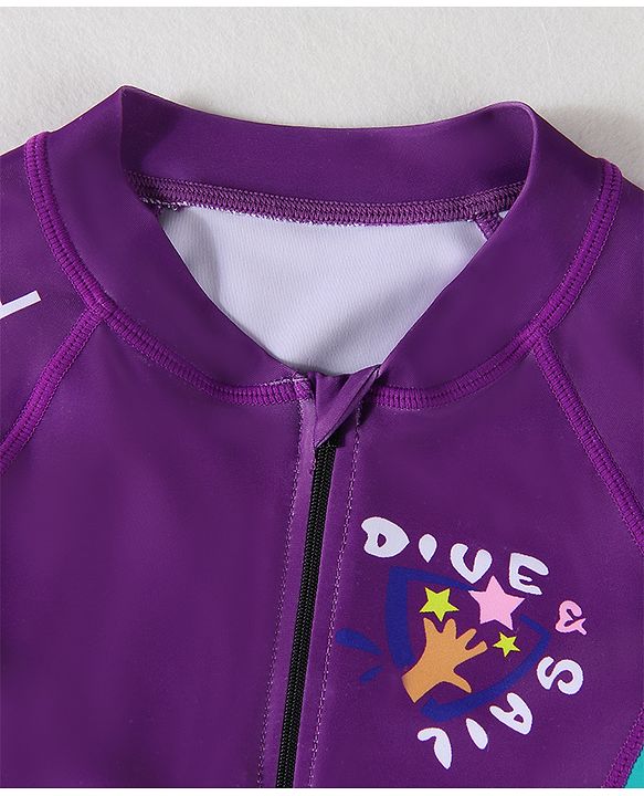Pine Active Full Sleeves Legged Swimsuit - Purple