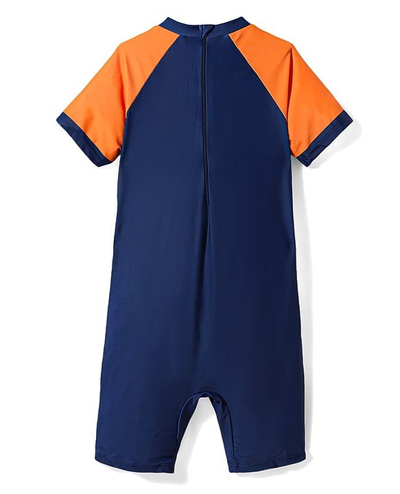 Pine Active Half Raglan Sleeves Legged Swimsuit - Blue