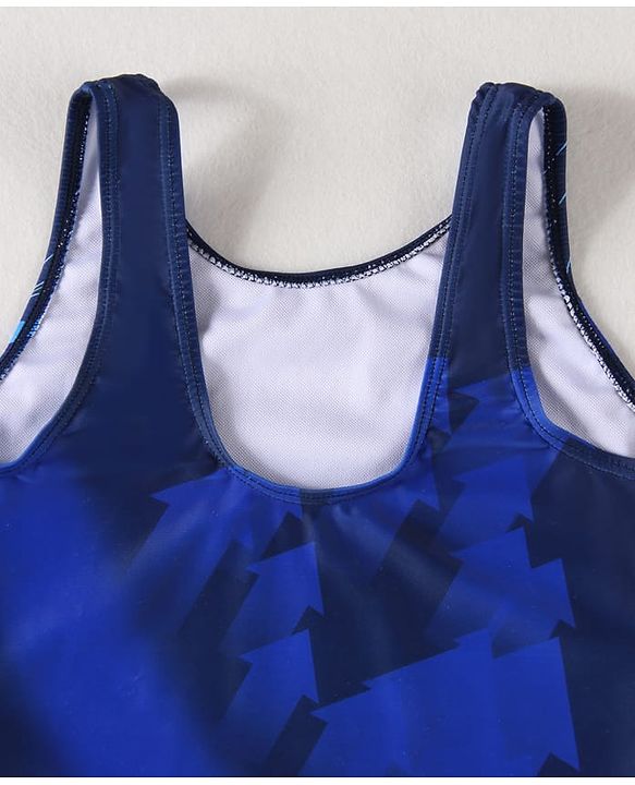 Pine Active Legged Swimsuit With Swimming Print - Blue