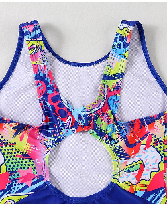 Pine Active Sleeveless Printed Legged Swimsuit - Blue